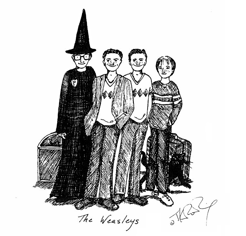 Percy, Fred, George et Ron Weasley
