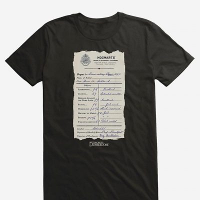 T-shirt "Bulletin de notes à Poudlard"